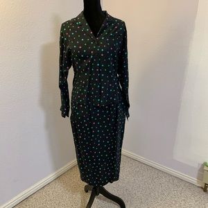 Vintage Esprit Black Polka Dot 2-pc Skirt & Blouse, Fits Like M